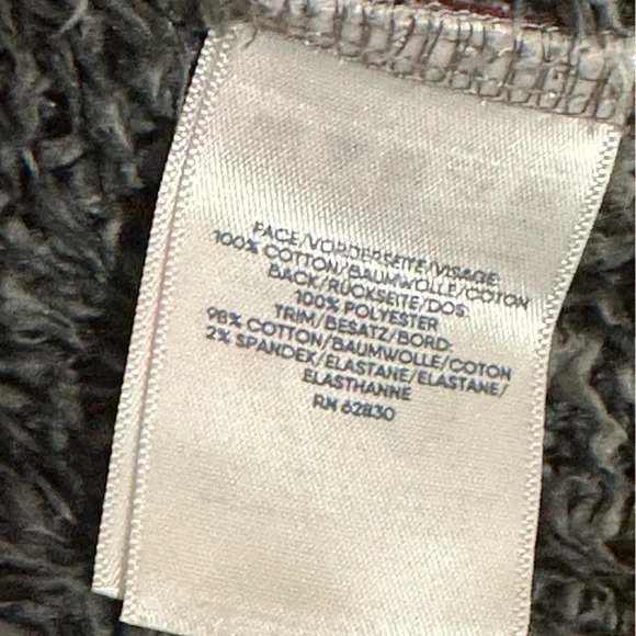 Land’s End Serious Sweats Hoodie Men Burgundy Full Zip Sherpa Fleece Size M/T - Picture 5 of 7